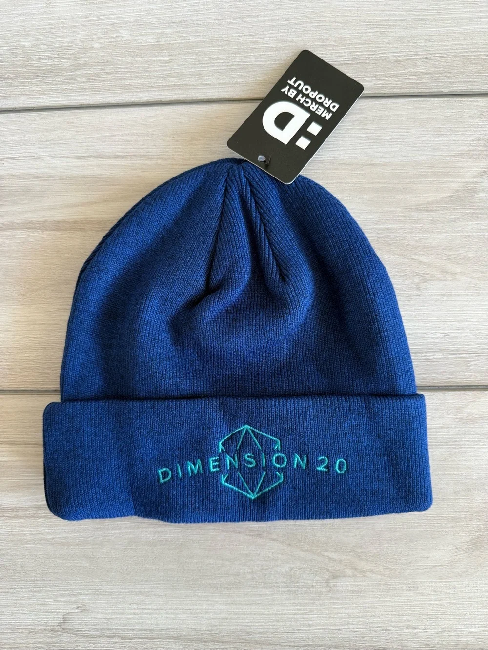 Dropout Dimension 20 Logo Beanie Blue OS NWT IN PACKAGE